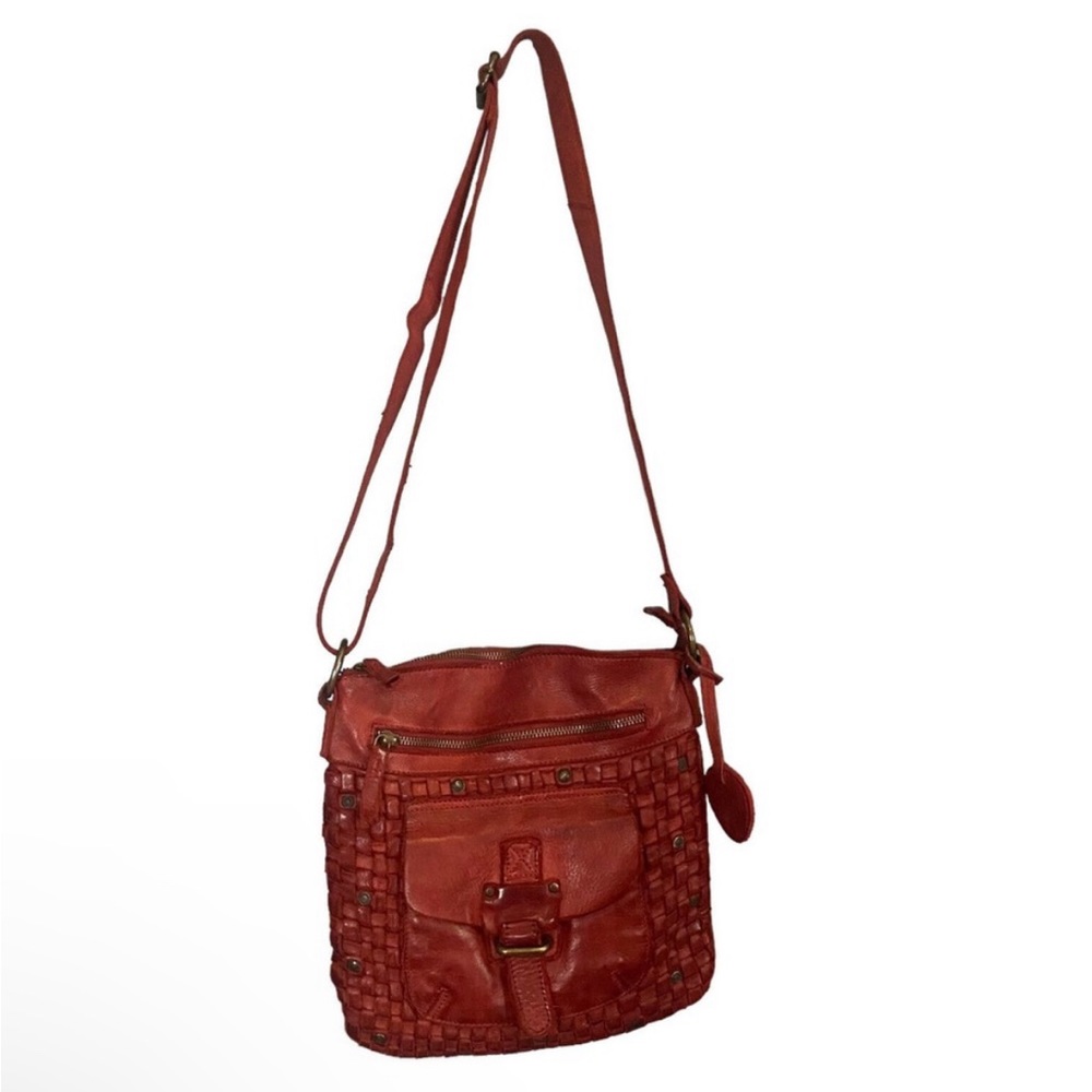Harbour‎ 2nd Woven Cognac Leather Crossbody Handbag